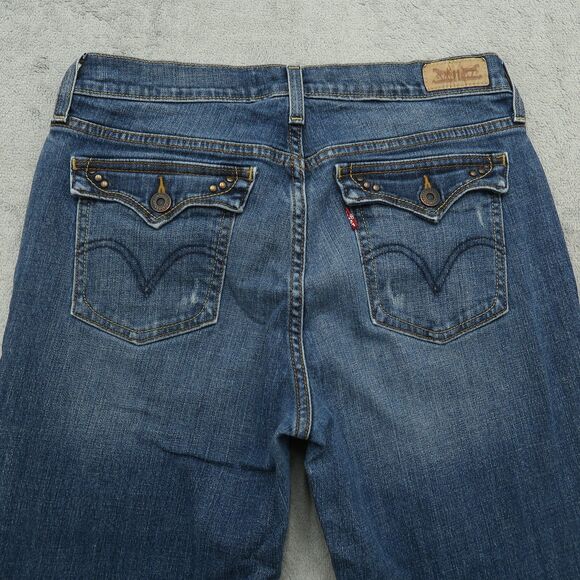 Levi's 515 Jeans Women's Size 8M Blue Mid-Rise Bootcut 31" Inseam Distressed - Picture 14 of 16